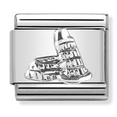 Nomination Composable Classic Link 330105/19 Tower of Pisa Relief in 925 Silver